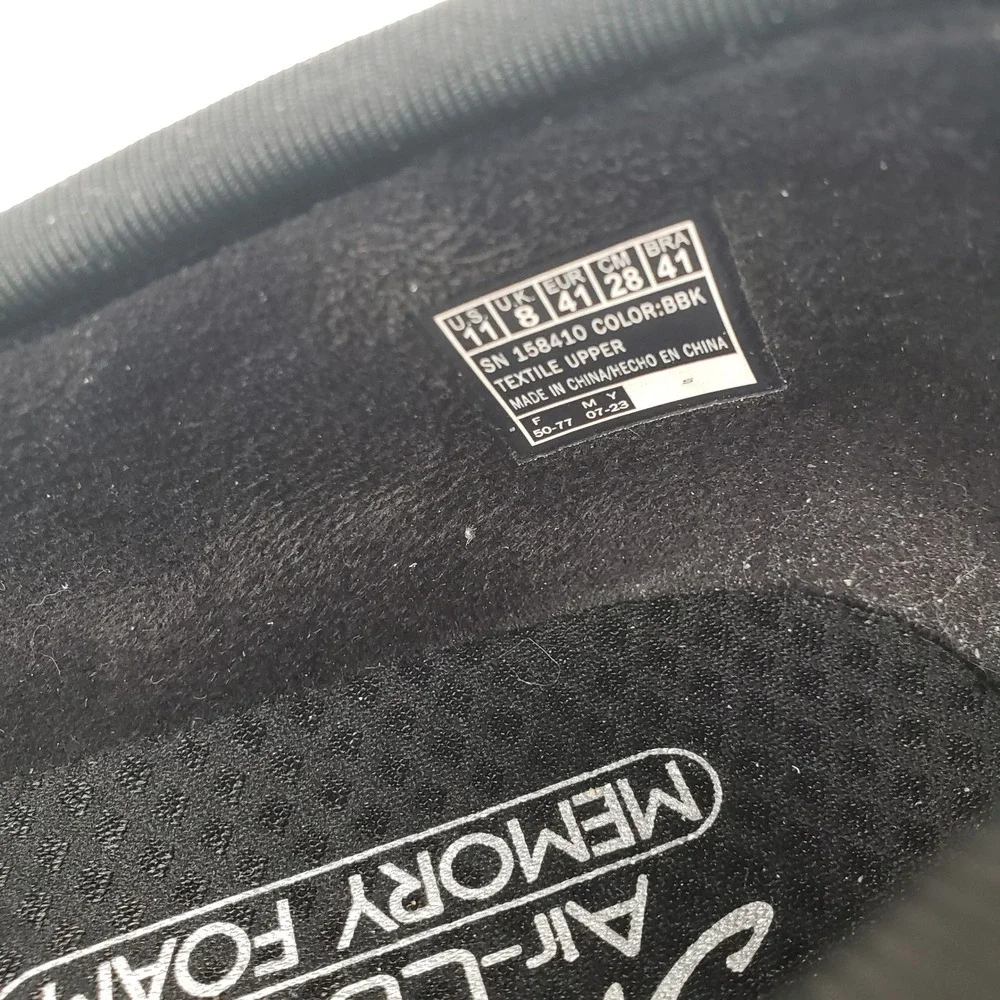 Skechers Women's 11 Pier Lite‎ Wow Factor Black Knit Wedge Slip On Sneaker Shoes